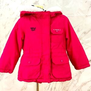 OshKosh B gosh Pink‎ girls embroidered puffer coat size 4